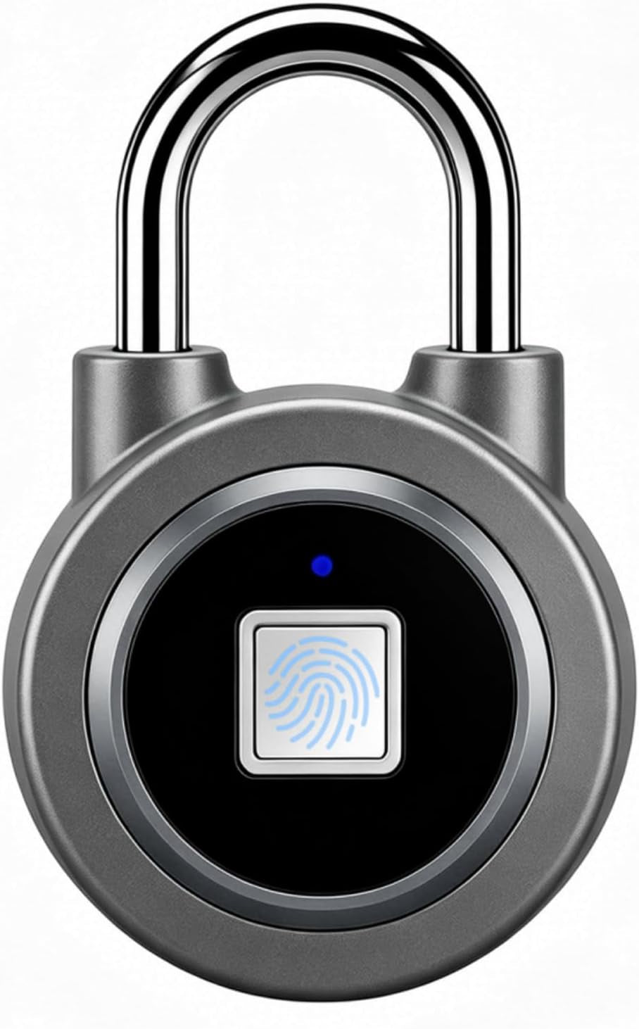 Fingerprint Lock Biometric Gym Lock for Locker, Bluetooth Smart Padlock, Rechargeable Waterproof Lock for Gym Locker, School Locker, Gate, Fence, Shed, Garage (Grey)