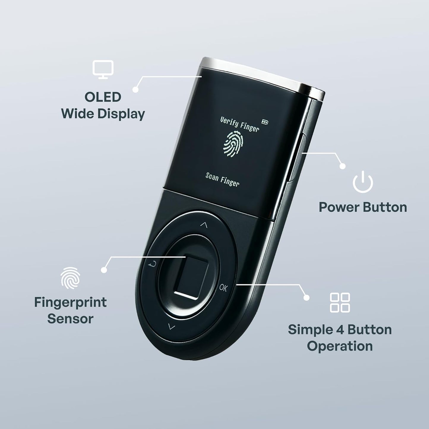 Hardware Wallet | Biometric Cold Storage, Bluetooth, Multi-Crypto