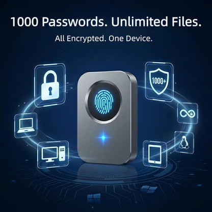 Windows Hello Fingerprint Reader for Windows 11 10, Offline Physical Security Vault for PC, USB Biometric Fingerprint Scanner, 360° Touch Secure Login & Data Encryption Device for Laptop Sliver