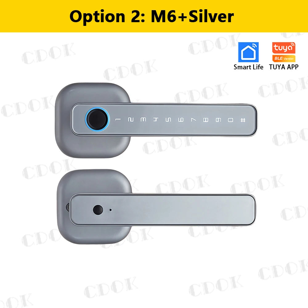 2025 M6 Tuya Bluetooth Smart Lock - Fingerprint & Password Door Lock with Multiple Unlocking Methods