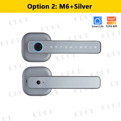 2025 M6 Tuya Bluetooth Smart Lock - Fingerprint & Password Door Lock with Multiple Unlocking Methods