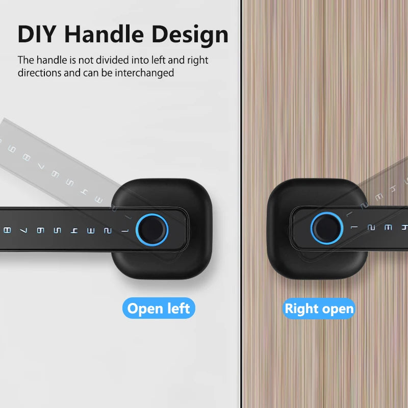 2025 M6 Tuya Bluetooth Smart Lock - Fingerprint & Password Door Lock with Multiple Unlocking Methods
