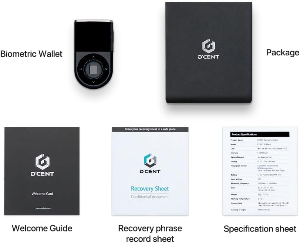 Hardware Wallet | Biometric Cold Storage, Bluetooth, Multi-Crypto